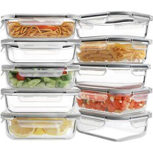 10 Pack 22oz Glass Meal Prep Containers, Food Storage Containers Food Storage